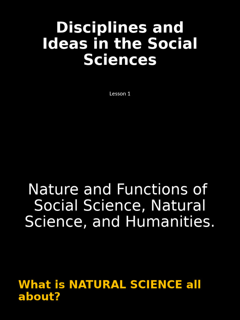 DISS Lesson 1 | PDF | Social Sciences | Science