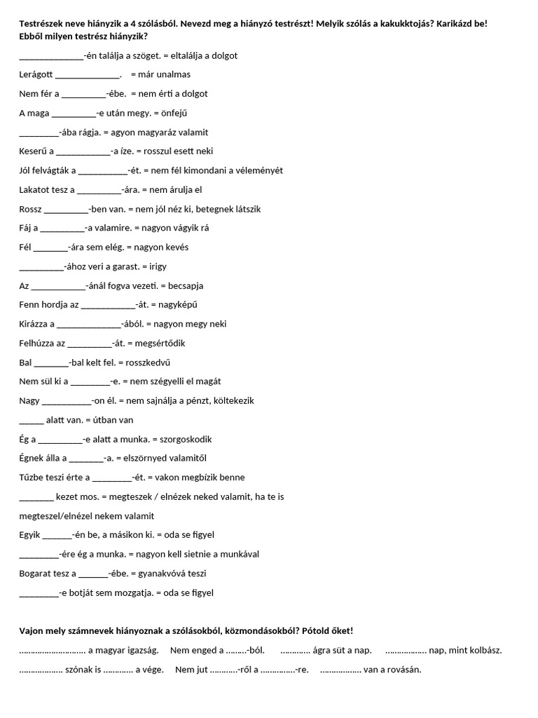 Testrészek | PDF
