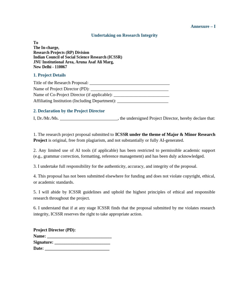 Research Integrity Undertaking Form | PDF | Plagiarism