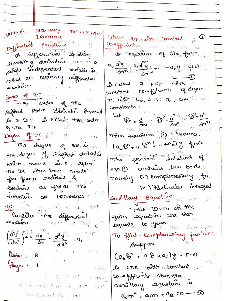 Maths Unit 3 and 4 Notes (1) | PDF