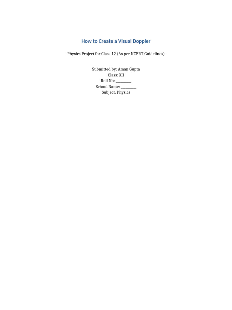 Visual Doppler Effect Project Guide | PDF | Doppler Effect | Redshift