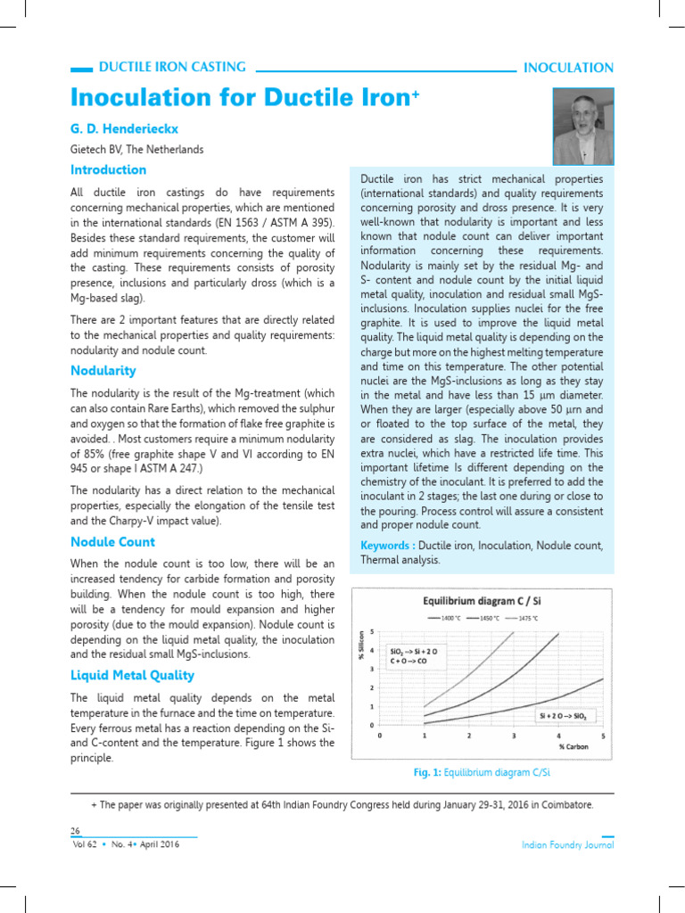 Inoculation Techniques for Ductile Iron | PDF | Iron | Metals