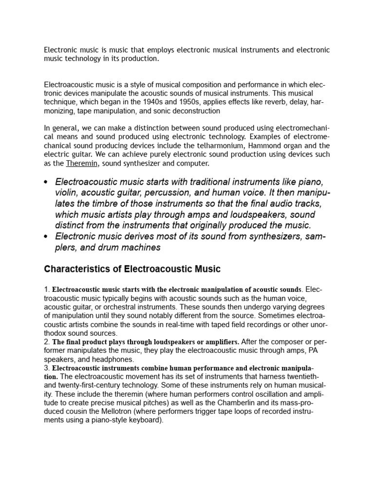 Understanding Electroacoustic Music | PDF | Electronic Music | Sound ...