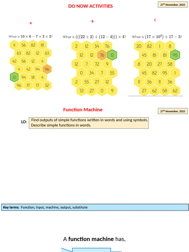 Function Machine Activities Guide | PDF