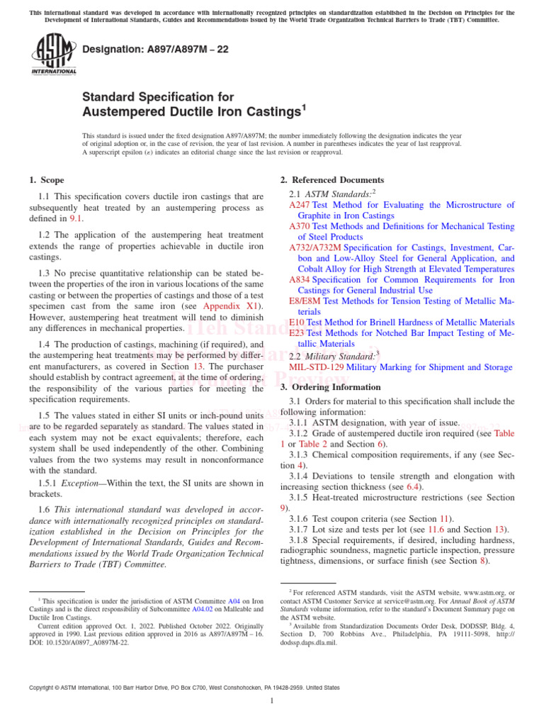 ASTM-A897-A897M-22 | PDF | Heat Treating | Materials Science