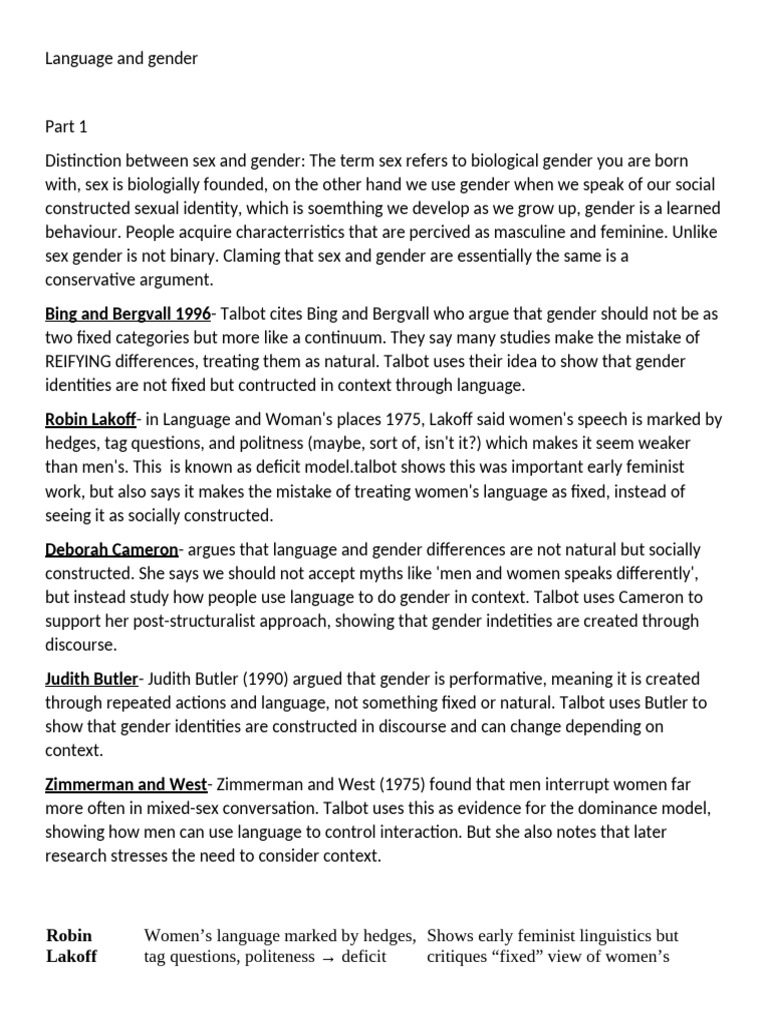Language, Gender, and Social Constructs | PDF | Masculinity | Gender