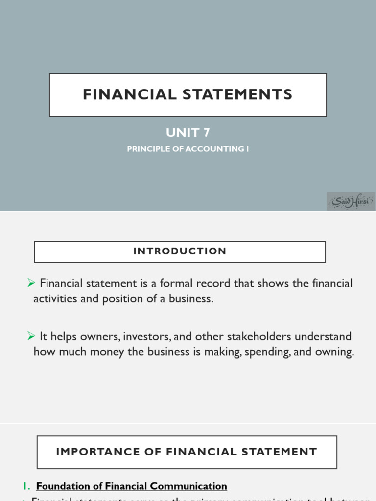 Understanding Financial Statements Basics | PDF | Balance Sheet ...