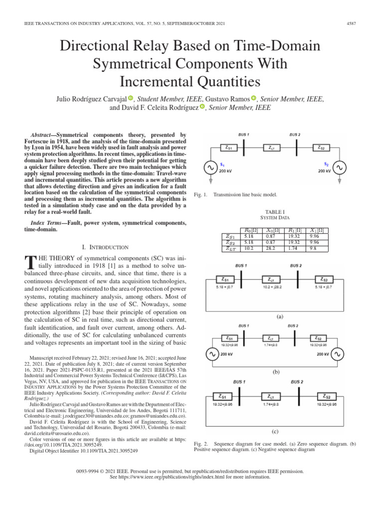 Time-Domain Symmetrical Components Relay | PDF | Electrical Engineering ...