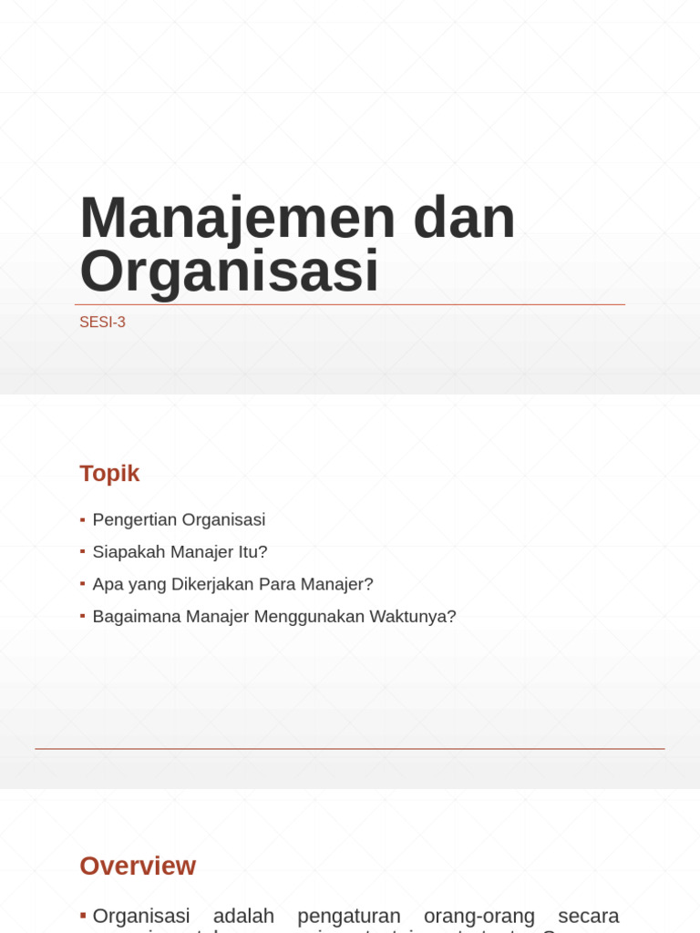 Pengertian dan Peran Manajer dalam Organisasi | PDF