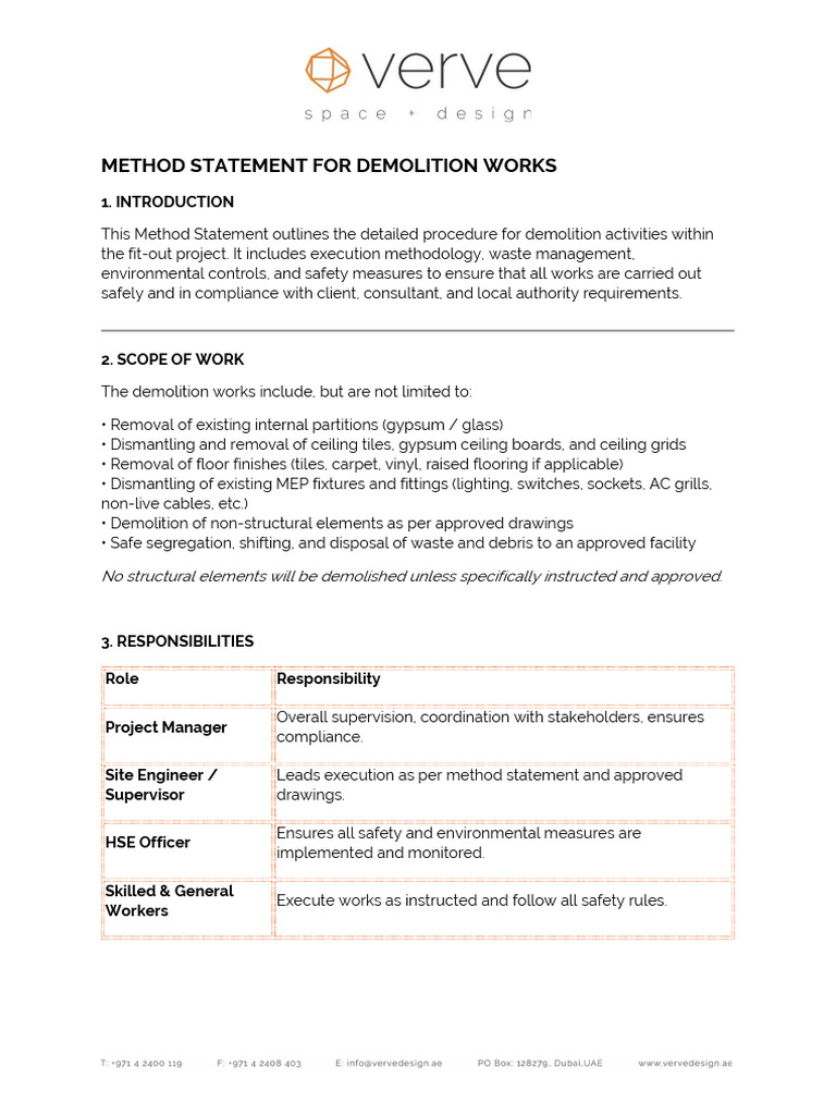 Demolition Method Statement Overview | PDF | Waste | Demolition