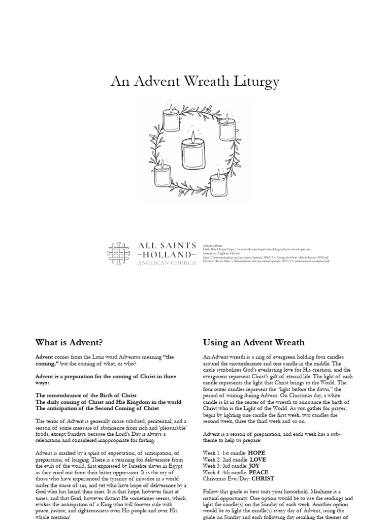 Advent Wreath Liturgy Guide | PDF | Advent | Jesus