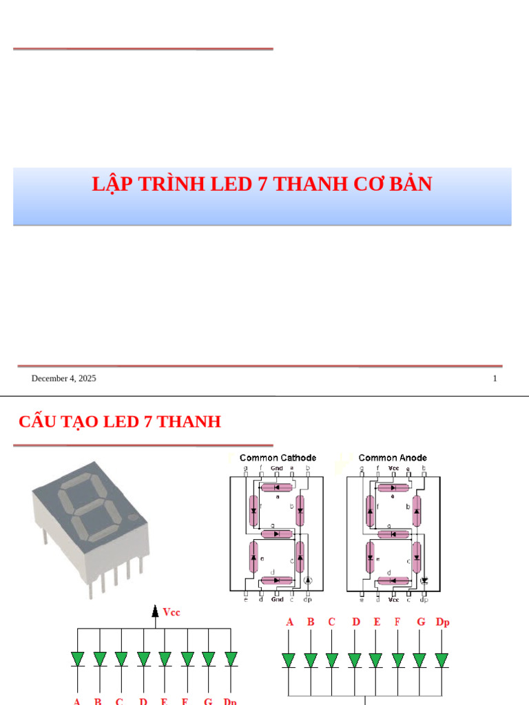 Bai 2.2 - Gpio - Led 7 Thanh | PDF