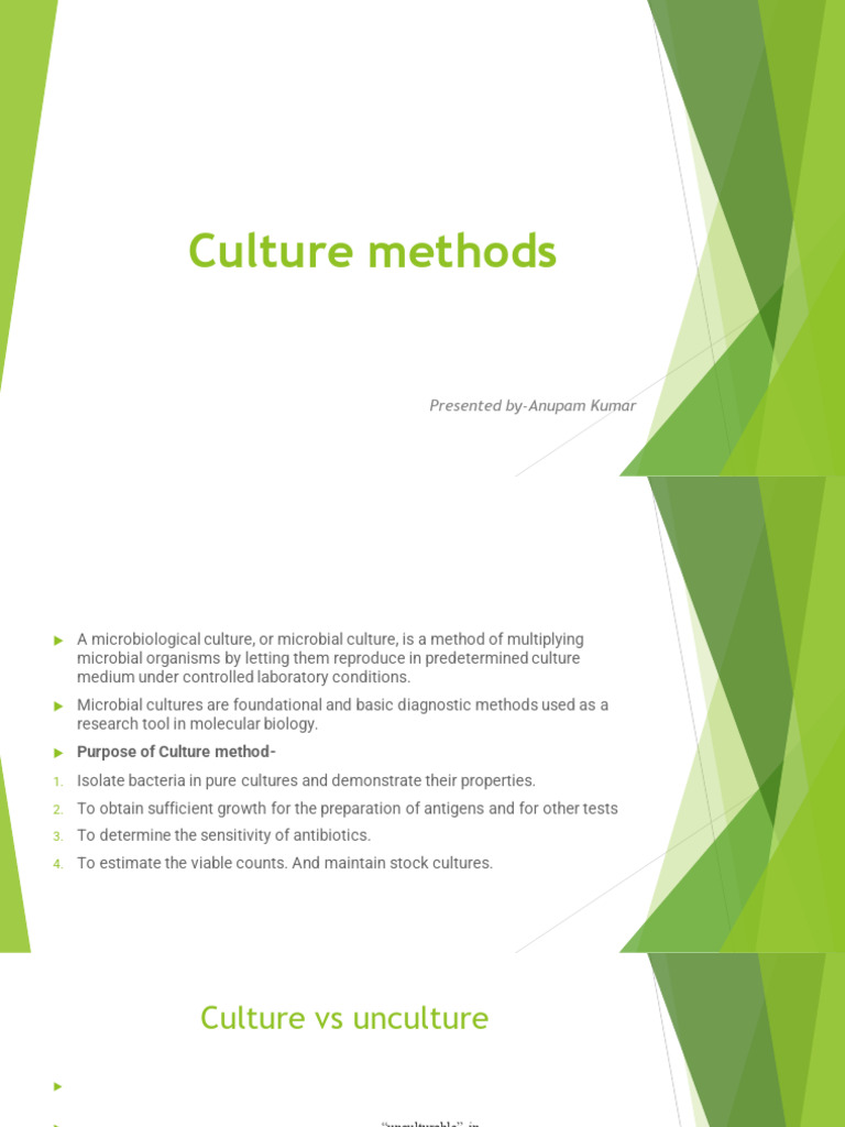 Microbial Culture Methods Explained | PDF | Bacteria | Microbiology