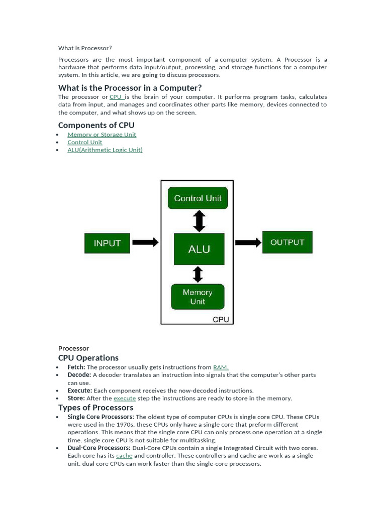 Understanding Computer Processors Explained | PDF | Central Processing ...