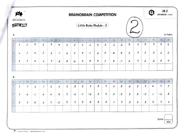 Compétition BRAINOBRAIN : Module LB-2 | PDF