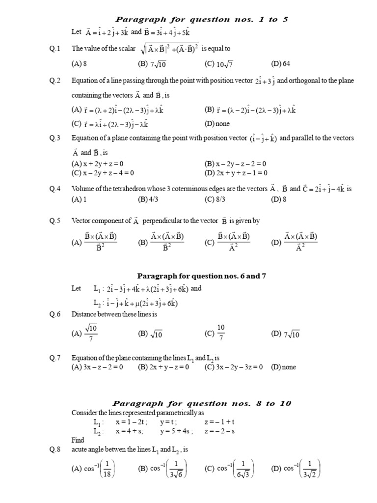 Vector Calculations and Plane Geometry | PDF | Euclidean Vector ...
