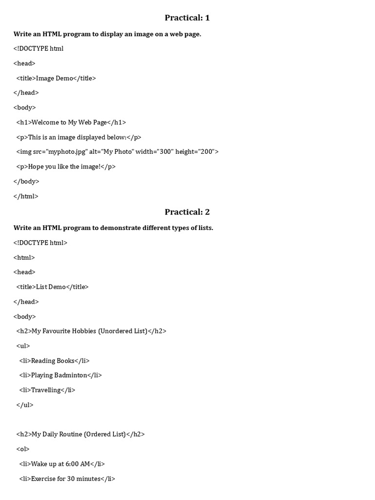 HTML and JavaScript Programming Examples | PDF | Hypertext | Web ...