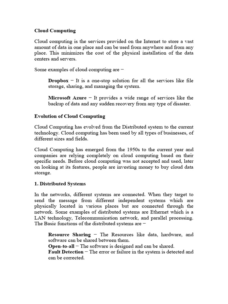 Cloud Com Unit-1 to 5 | PDF | Cloud Computing | Virtualization