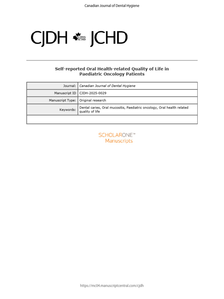 CJDH-ARTICLE QUALITe de vie revie | PDF | Well Being | Cancer