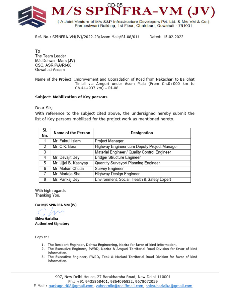 CD-5 11 Dtd. 15.02.2023 Manpower List | PDF