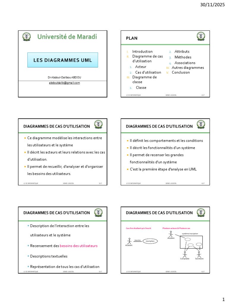 Diagrammes UML en Génie Logiciel | PDF | Cas d'utilisation | Informatique