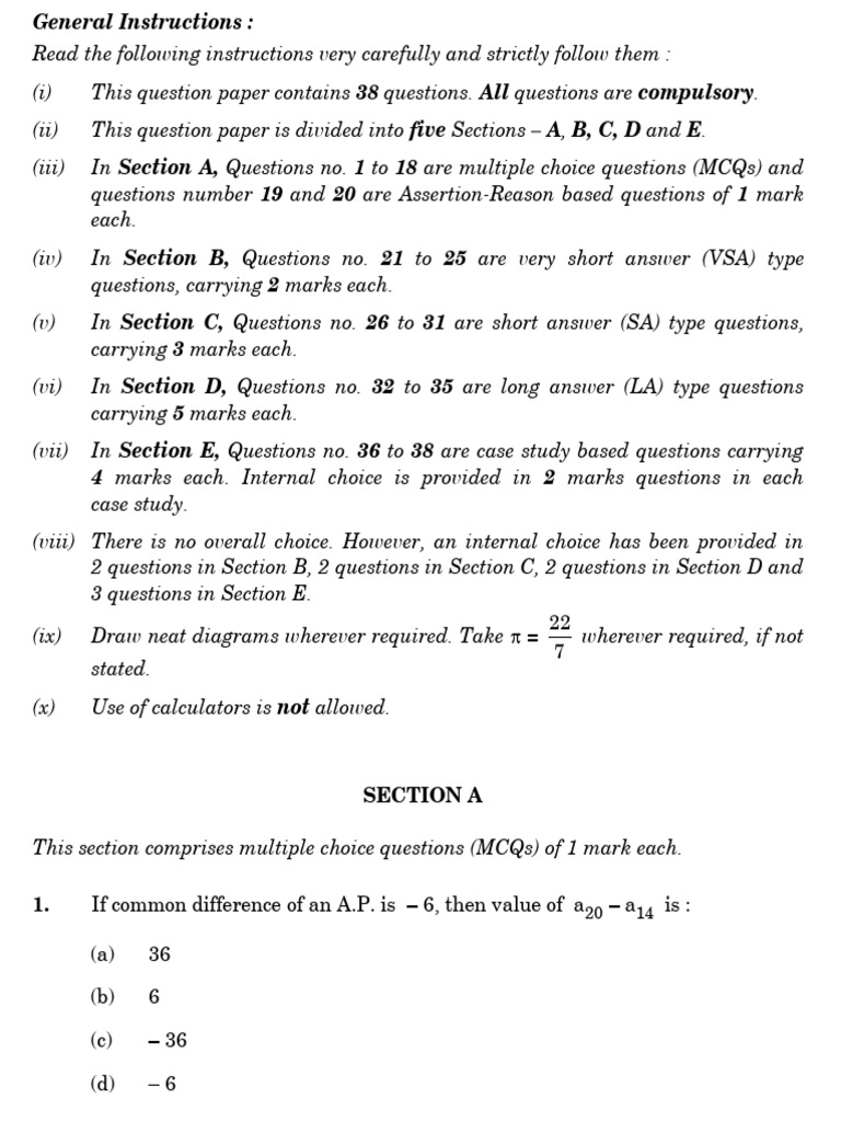 Comprehensive Math Question Paper | PDF | Area | Circle