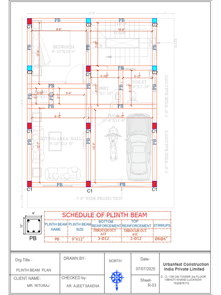Plinth Beam Ground Floor Plan | PDF