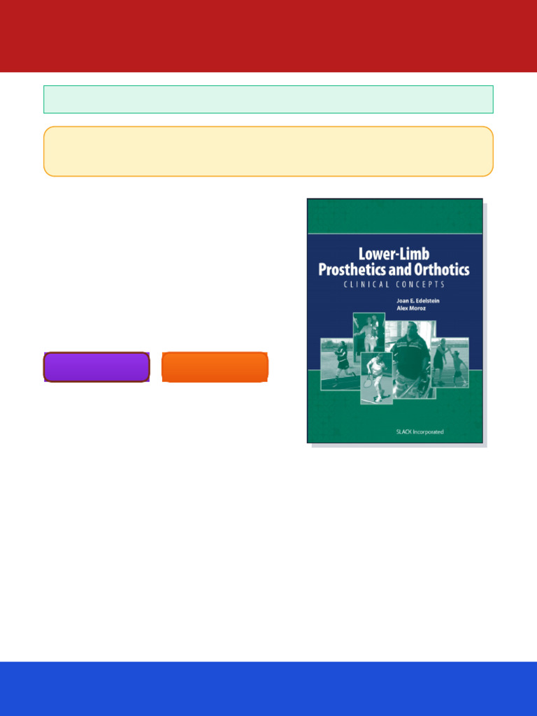 Lower Limb Prosthetics and Orthotics Clinical Concepts 1st Edition Joan ...