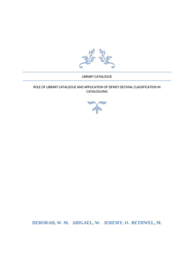Library Catalogue Assignment | PDF | Libraries | Library Science