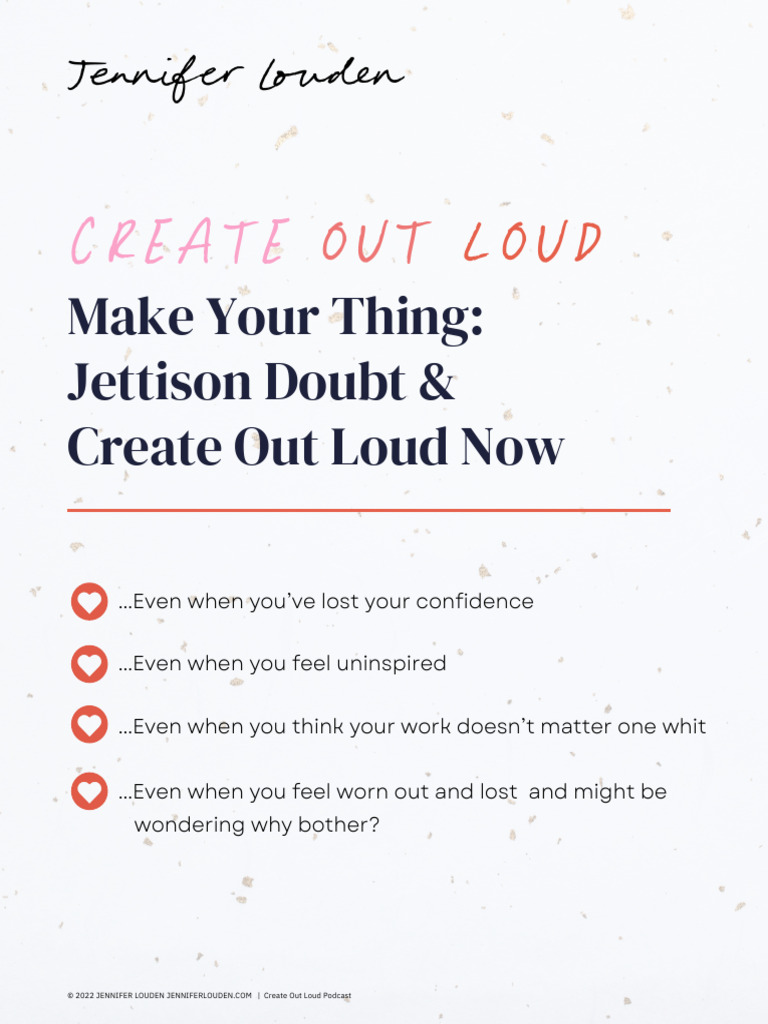 Make Your Thing Jettison Doubt & Create Out Loud | PDF