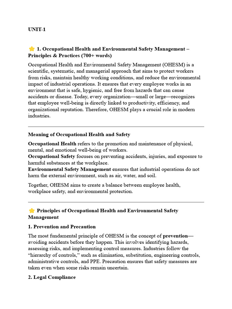 Occupational Health & Safety Management | PDF | Occupational Safety And ...