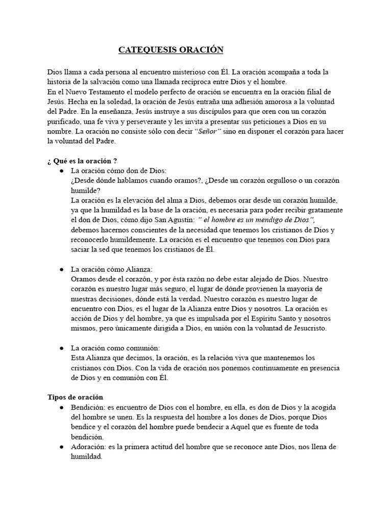 La Oración: Encuentro y Comunión con Dios | PDF | Oración | eucaristía