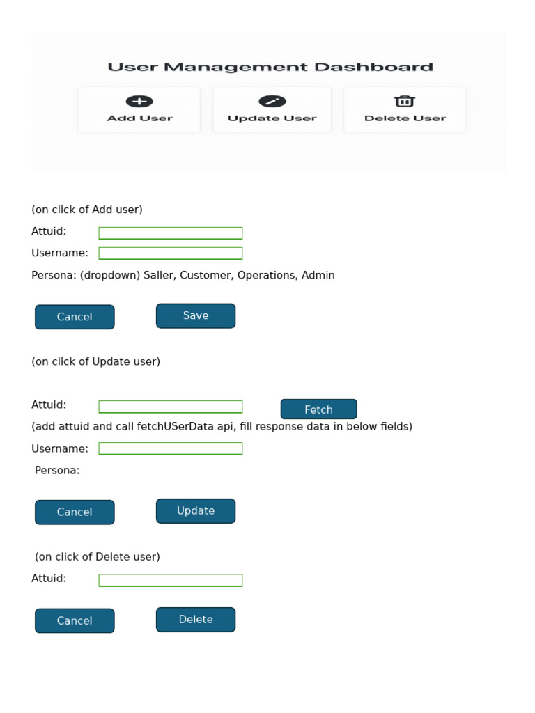 User Management Interface Actions | PDF