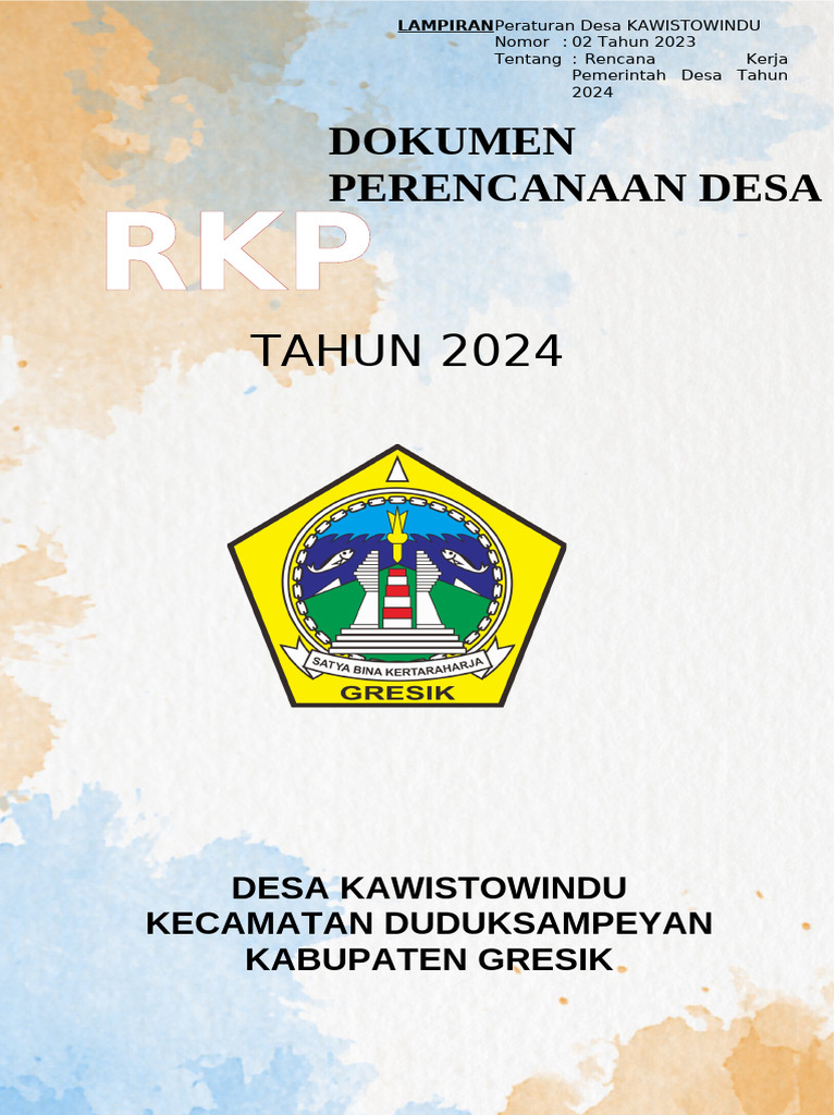 RKP Desa Kawistowindu 2024: Dokumen Perencanaan | PDF