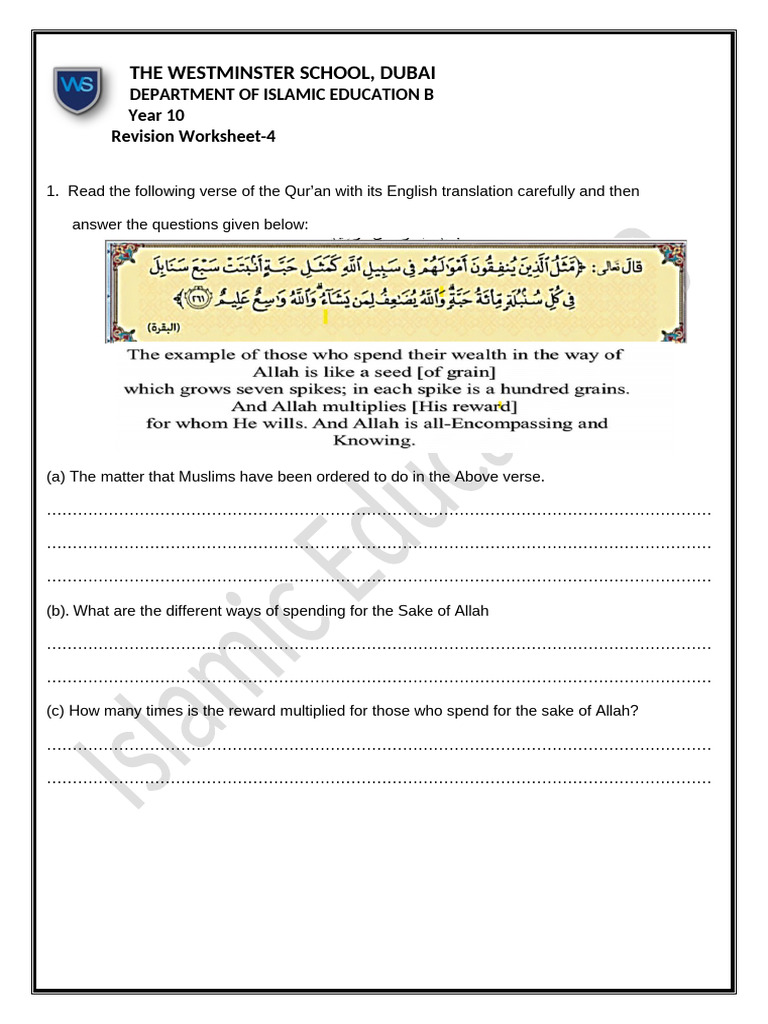 Year 10 Islamic Education Revision Guide | PDF | Abrahamic Religions