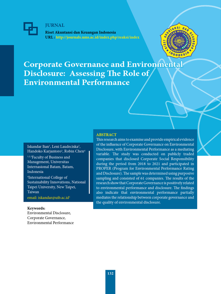Corporate Governance & Environmental Disclosure | PDF | Governance ...