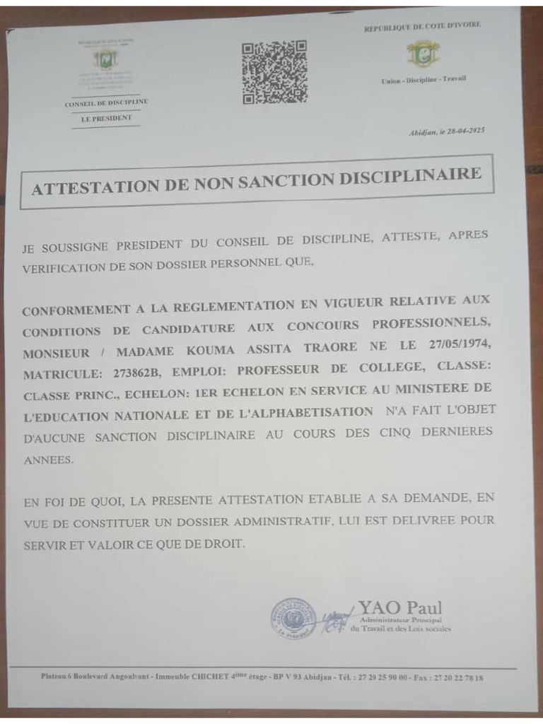 Attestation | PDF