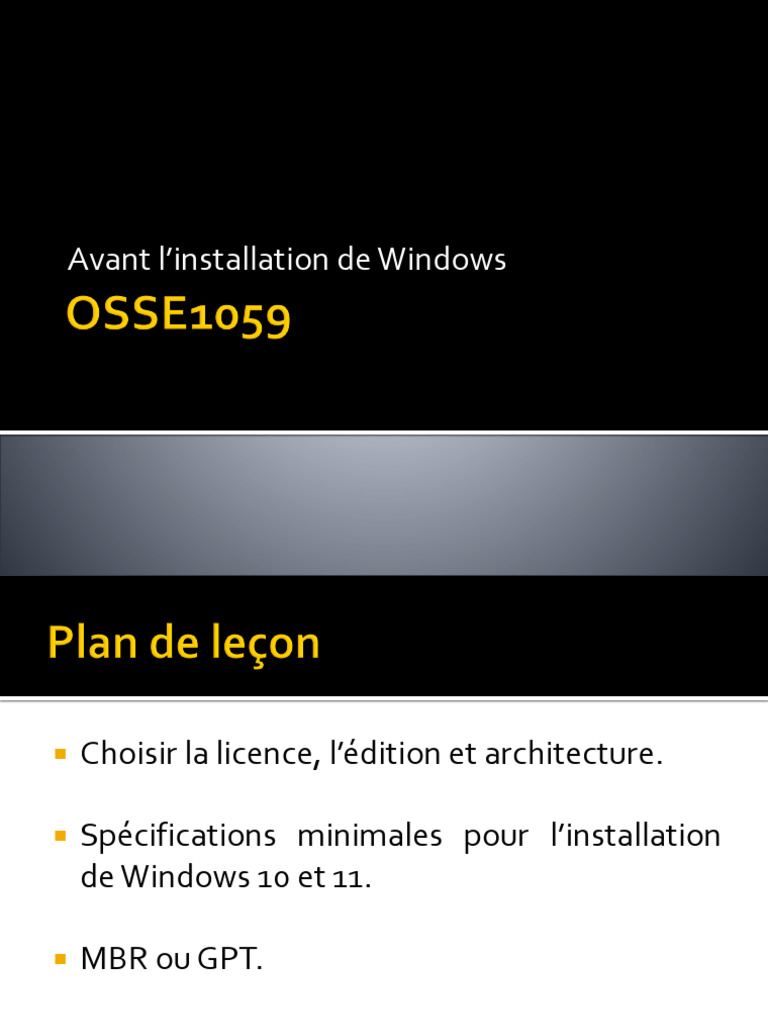 Guide d'installation de Windows 10/11 | PDF | Bios | Informatique