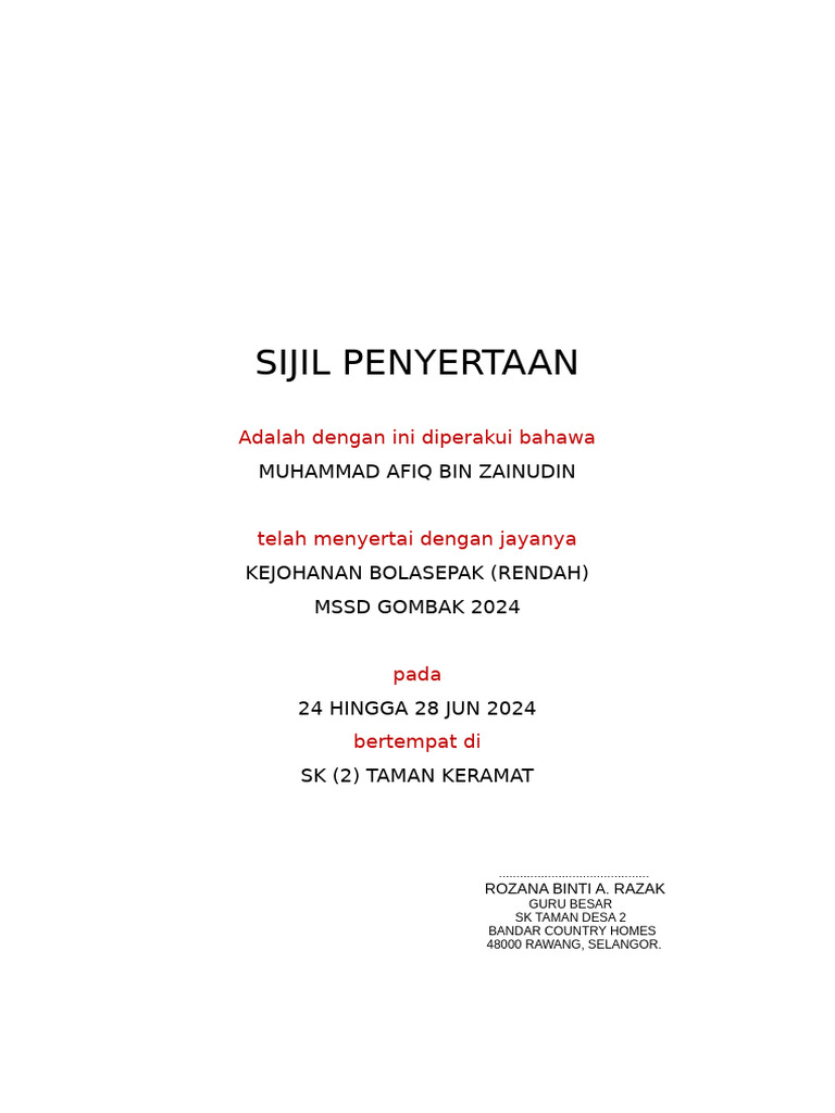 Format Sijil | PDF