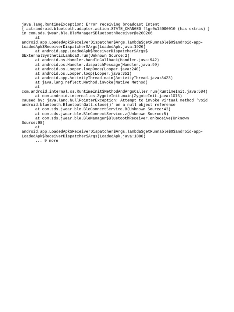 Bluetooth State Change Error in Android | PDF