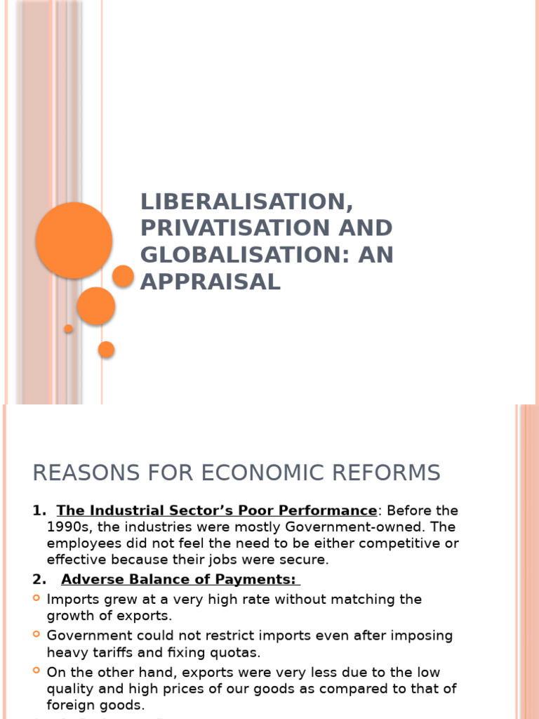 Economic Reforms: Liberalisation & Privatisation | PDF | World Trade ...