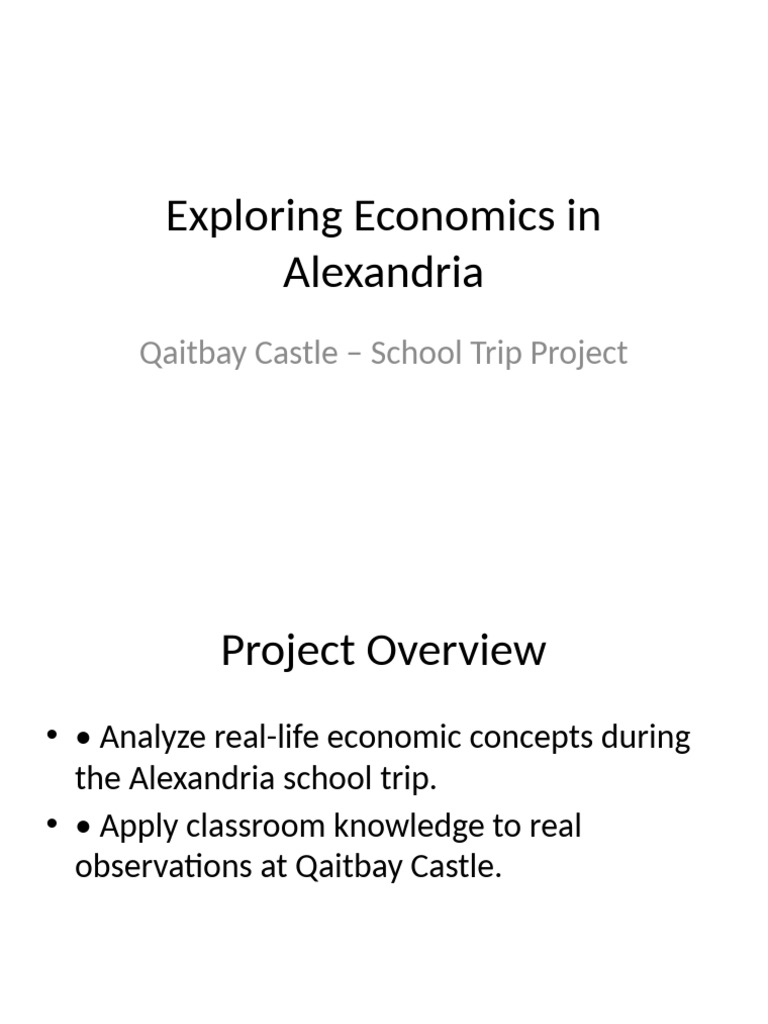 Alexandria Economics Project Presentation | PDF