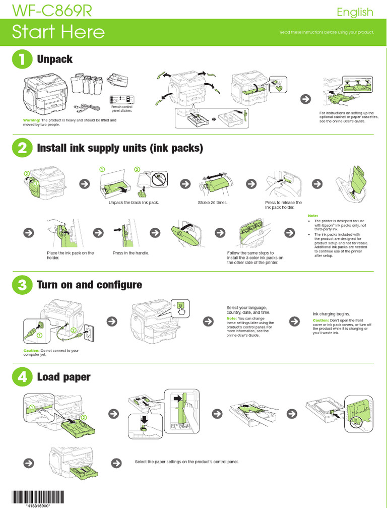 Epson WF-C869R Setup Instructions | PDF | Printer (Computing) | Icon ...