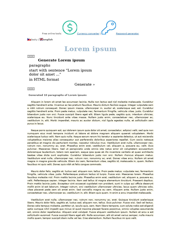 Generate Lorem Ipsum | PDF