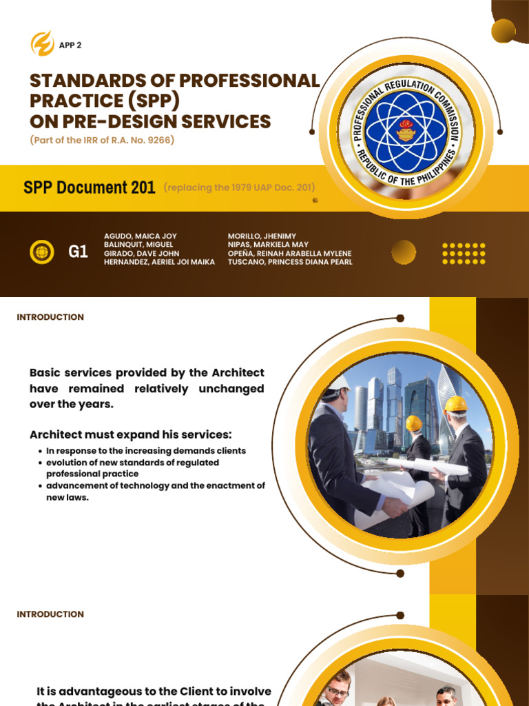 Standards of Professional Practice (SPP) On Pre-Design Services | PDF ...