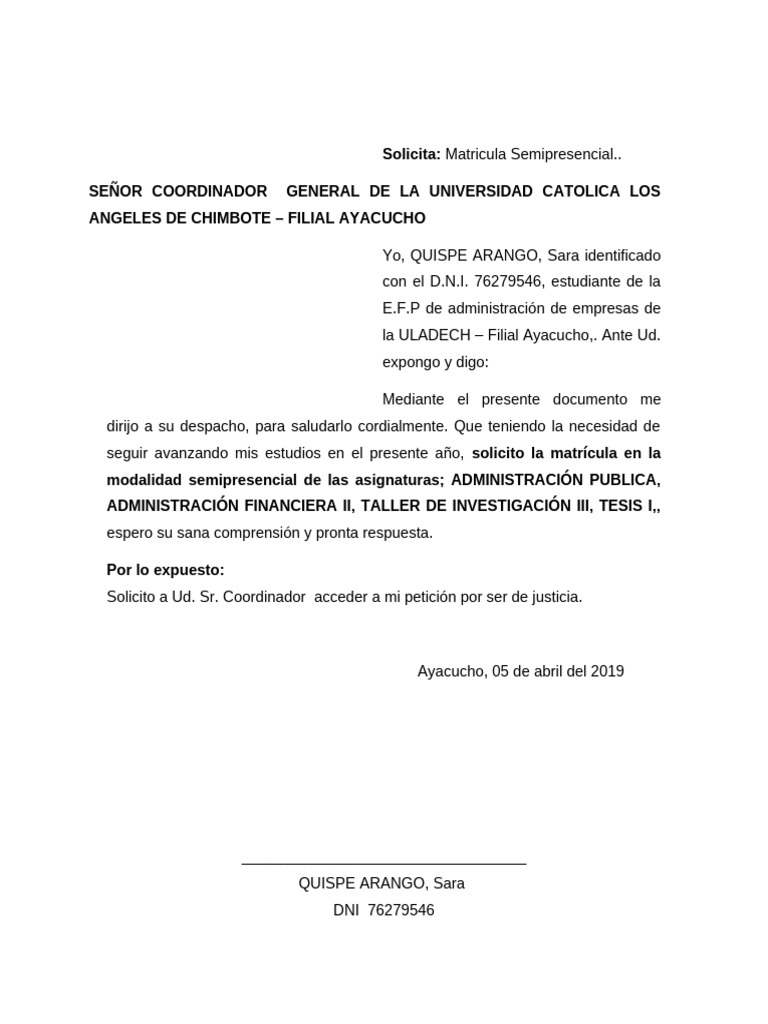 Solicita de Semi | PDF