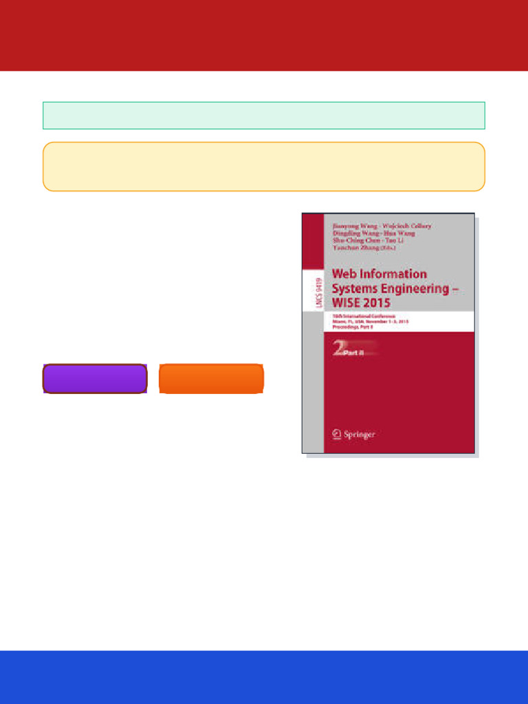 Web Information Systems Engineering WISE 2015 16th International ...