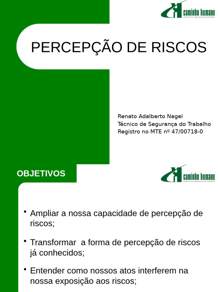 Percepção de Riscos no Trabalho | PDF | Avaliação de risco | Atitude ...