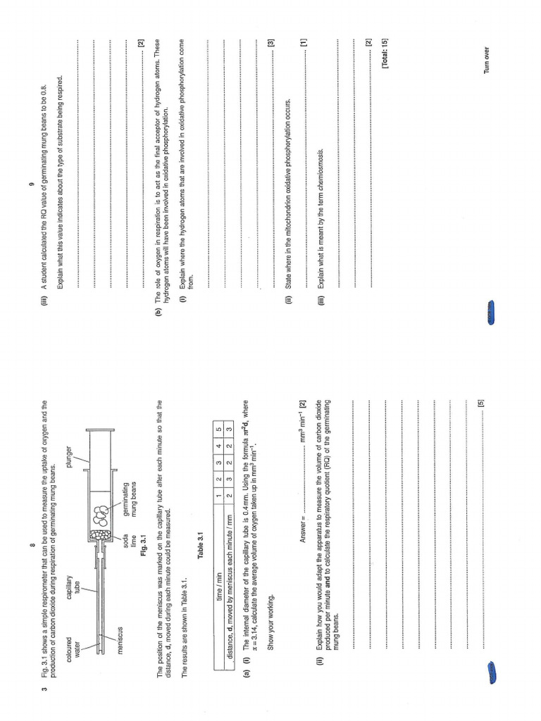 PR 8 Respirometers Questions | PDF