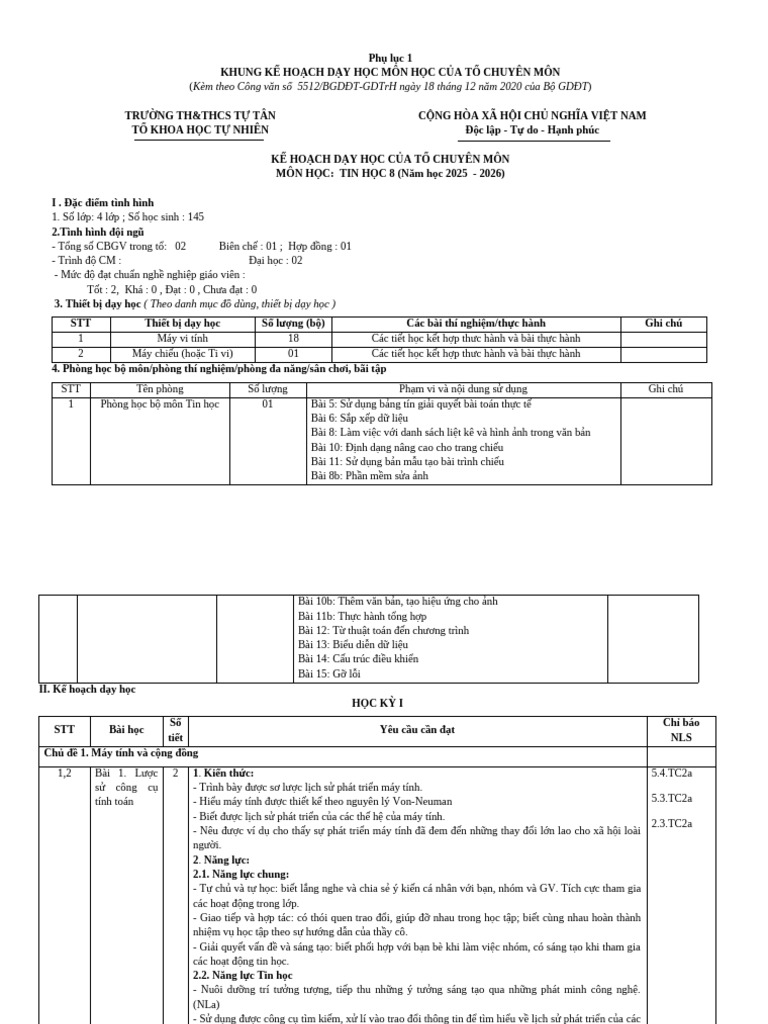 PL1 - Tin 8 (NLS) | PDF